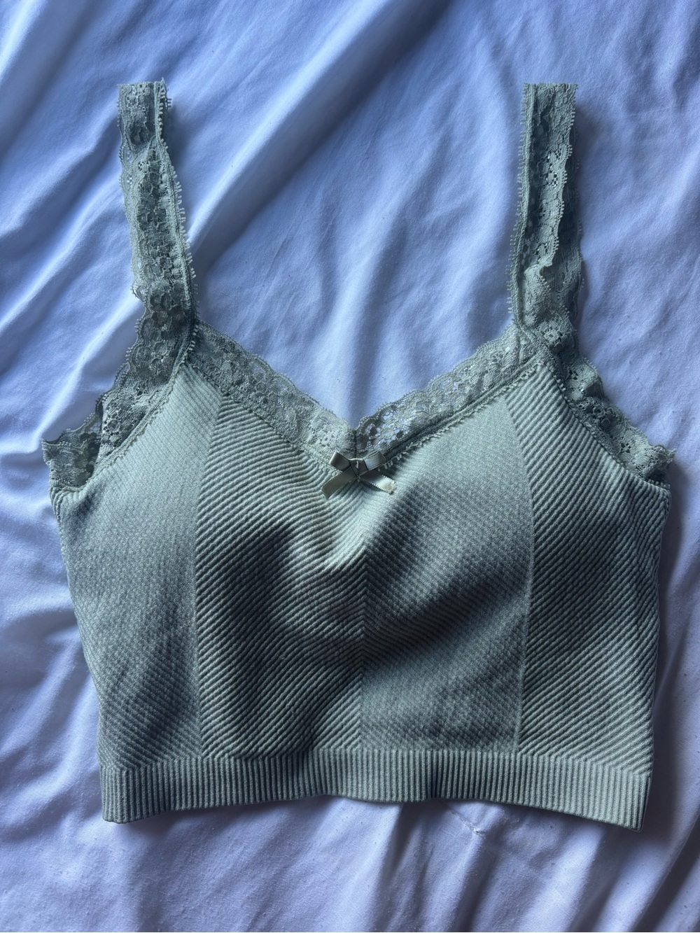 Altar'd State Lace-Trim Bralette in Sage